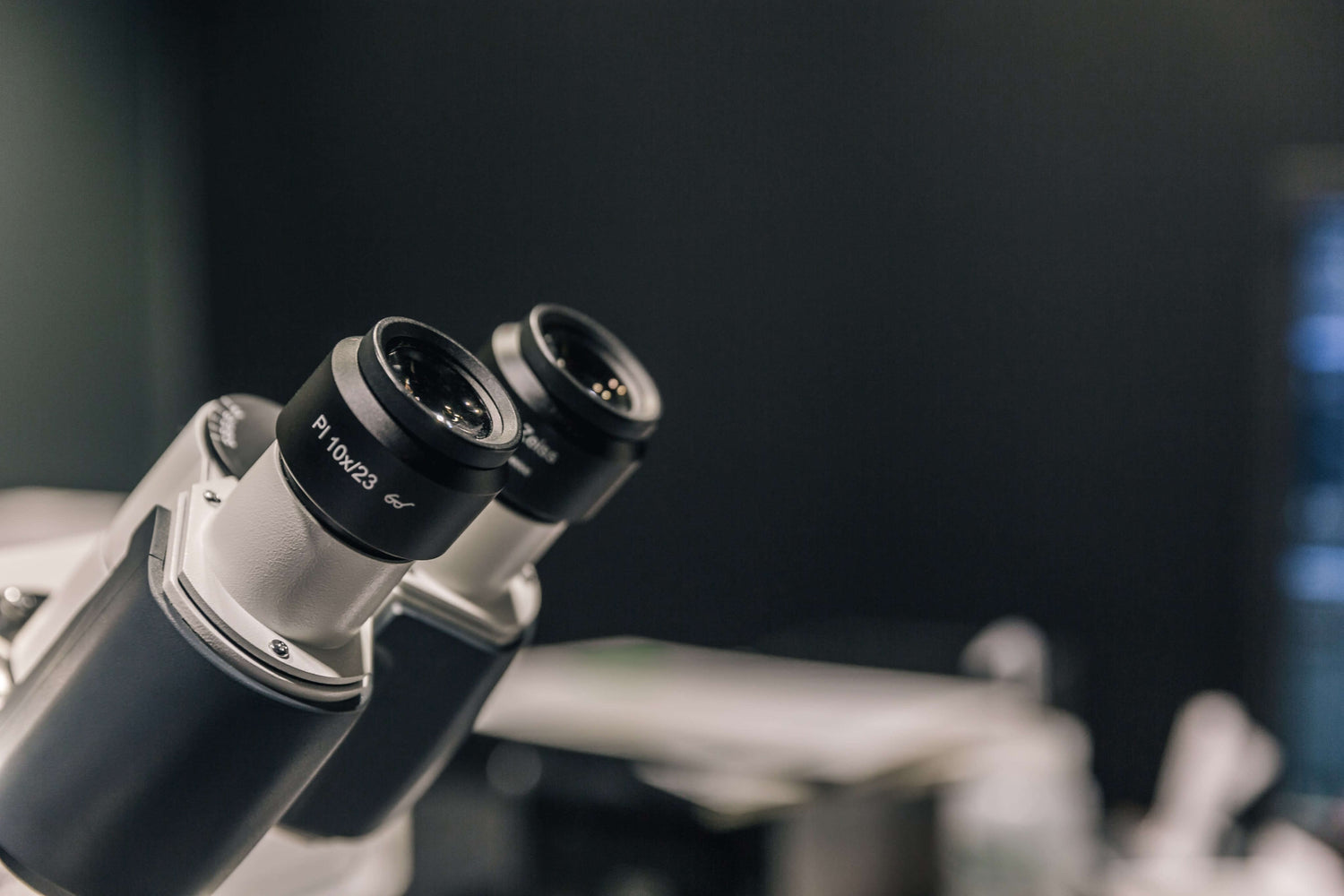 microscope with dark background