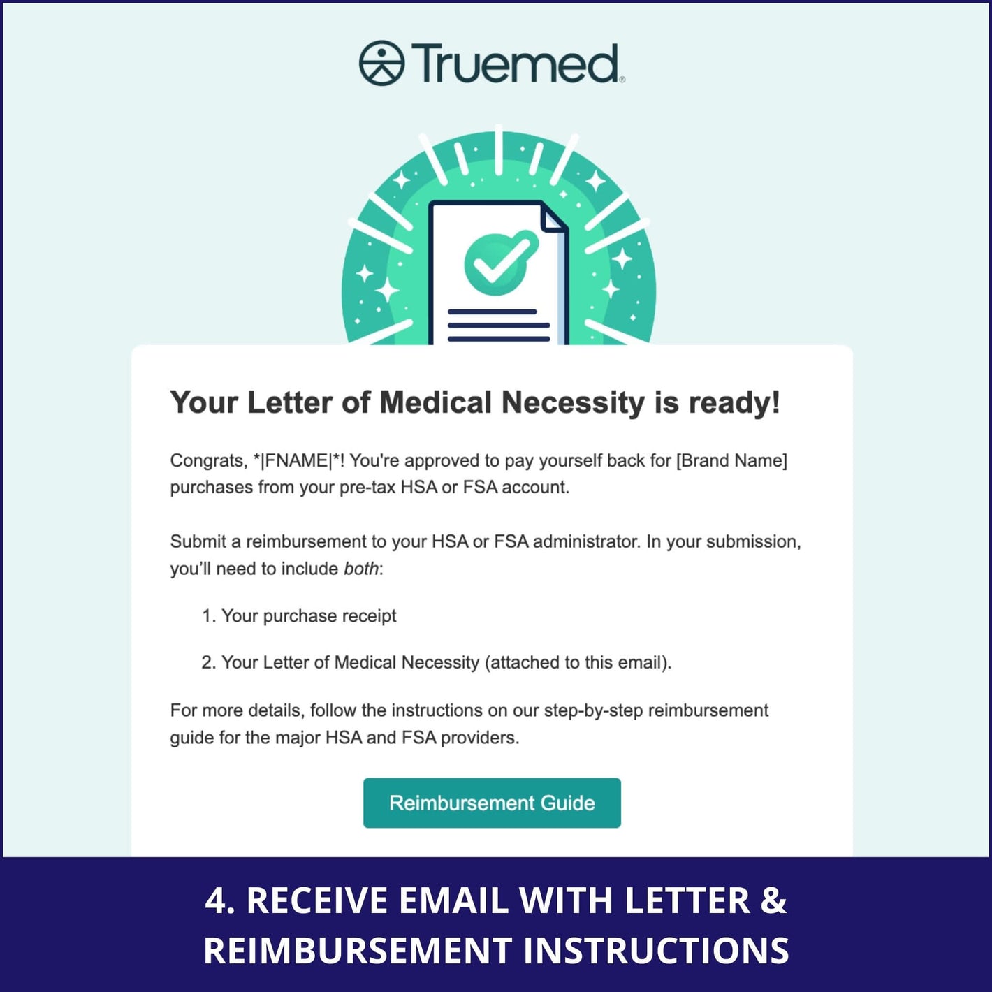 screenshot receive letter and reimbursement instructions